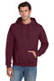 Adult Jerzees Nublend Hooded Pullover Sweatshirt in Maroon OR Oxford Grey with Team Logo - Champlain Valley Swim Academy