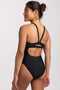 JOLYN Women's Caroline Swim Onesie in Black with Team Logo - MIT Triathlon Team