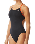 TYR Women's Hexa Cutoutfit Swimsuit - Black/Orange