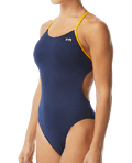 TYR Women's Hexa Cutoutfit Swimsuit - Navy/Gold