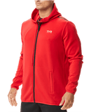 TYR Men's Red Podium Full Zip Hoodie with Team Logo & Personalization - Keene State College - K&B Sportswear